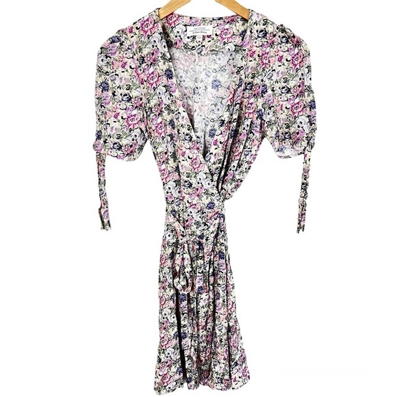*moving sale - bundle & & OTHER STORIES Floral Printed Mini Wrap Dress Size 2/XS - Picture 2 of 12